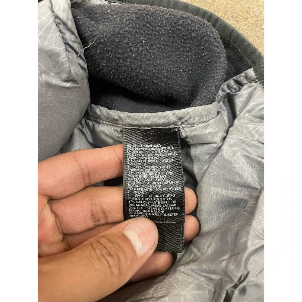 The North Face Jacket Mens Medium Blue Black‎ Quilted Insulated Full Zip Hiking